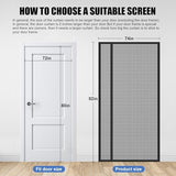 Magnetic Screen Door 72 x 80 in, Thicker 265g/㎡ Mesh, Reversible Left Right Side Opening Wide Magnetic Screen Door, Upgraded-Model Full Strip Magnets for Sliding & French Doors