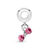PANDORA Dumbbell & Heart Dangle Charm - Compatible Moments Bracelets - Jewelry for Women - Gift for Women - Made with Sterling Silver & Enamel, With Gift Box