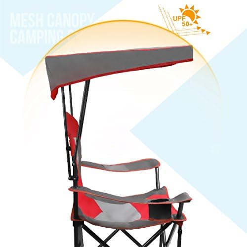 ALPHA CAMP Heavy Duty Canopy Lounge Chair Sunshade Hiking Travel Chair with Cup Holder