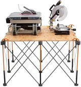 Bora Centipede 30in Folding Work Table Set - No Assembly 9-Strut Collapsible Table 3500lb Weight Limit - 4x4ft Mobile Work Station with Storage Bag, Foldable Work Bench Table - CK9S, Orange/Black