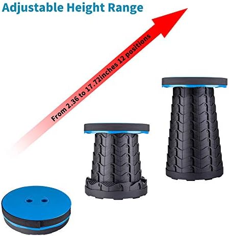 Boreeman Upgraded Folding Stool Lightweight Yet More Sturdy with Load Capacity 400lbs Portable Collapsible Stool for Camping Fishing Hiking BBQ (Blue)