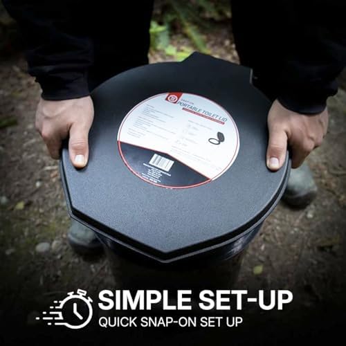 72 HRS Premium Portable Camping Toilet Seat with Lid for Camping, Hiking, Emergencies - Perfect for Emergency Preparedness, Backcountry, Car, Boat, Road Trips (No Bucket)