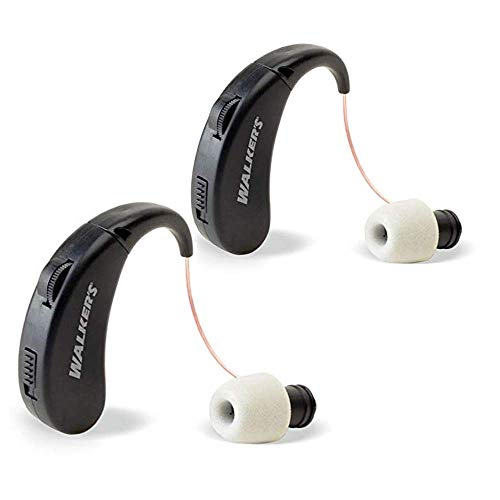 Walker's Game Ear Rechargeable Ultra Ear 2-Pack – Compact Behind-the-Ear Listening Device for Outdoor Activities, Multi-Color