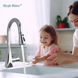 Hygie Rinse Universal Kitchen Faucet Head Replacement with 15 Adapter Kit Compatible with Kohler/Moen/Delta Faucet, 3 Function Pull Down Sink Faucet Spray Head, Chrome