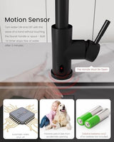 APPASO Touchless Kitchen Faucet, Matte Black Hands Free Kitchen Sink Faucet with Soap Dispenser and Pull Down Sprayer 3 Modes, Activated Motion Sensor Faucets for Kitchen Sink, S304 Stainless Steel