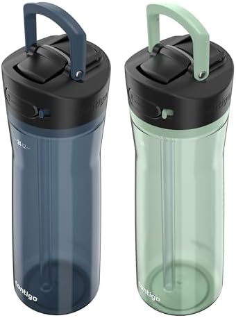 Contigo Ashland 2.0 AUTOSPOUT Water Bottle, 24 oz, 2-Pack, Blueberry; Agave