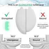 Centoco Elongated Toilet Seat, Closed Front with Cover, Residential, Plastic, Made in the USA, DSAZAM1600-001, White