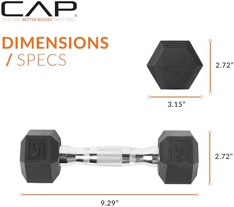 CAP Barbell Coated Dumbbell Weight | Multiple Options Pairs & Sets