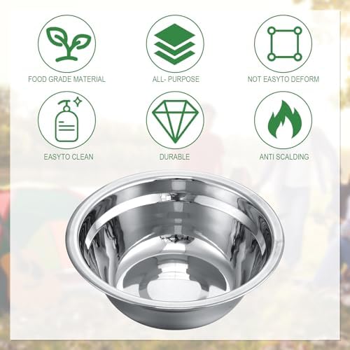 Lallisa Outdoor Camping Cookware Mess Kit Polished Stainless Steel Dishes Camping Utensils Portable Tableware with Plates Cups Spoons Forks Knives Mesh Bag for Backpacking Hiking