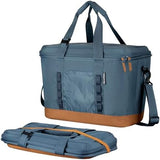 CleverMade Collapsible Insulated Cooler Bag – 50 Can Leakproof Soft Cooler for Beach, Travel, Car – Shoulder Strap, Bottle Opener – Ocean