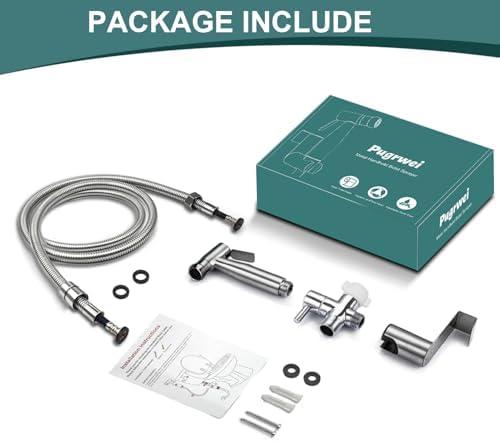 Handheld Bidet Sprayer for Toilet,Premium SUS304 Stainless Steel Bathroom Bidet Sprayer Attachment Set with Anti-Leak Hose&High Pressure, Ideal for Feminine Wash, Cloth Diaper Cleaning&Muslim Shower