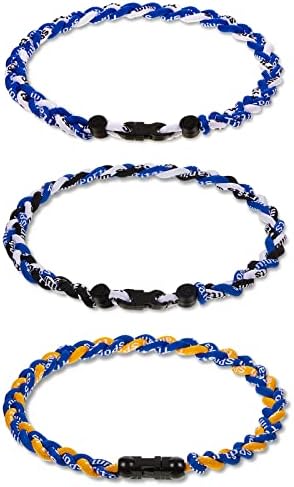 Junkin Baseball Necklaces Three Braided Rope Titanium Necklace for Team Gifts Boys Men Player Softball Fans Sports