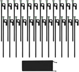 24Pcs Tent Stakes, 12in Heavy Duty Tent Stakes with Storage Pouch, Forged Steel Metal Stake for Tent Used on Rocky Place, Grassland, Dessert(24Pcs, 12in, Diameter 1/4")