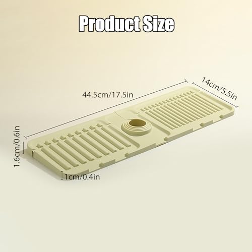 Faucet Mat for Kitchen Sink - 2024 Premium Upgrade: Enhanced Silicone Splash Guard with Rapid Drying & Dish Soap Sponge Holder, Perfect for Stone Sinks in Kitchen & Bathroom (Gray, 1 Pack)