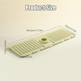 Faucet Mat for Kitchen Sink - 2024 Premium Upgrade: Enhanced Silicone Splash Guard with Rapid Drying & Dish Soap Sponge Holder, Perfect for Stone Sinks in Kitchen & Bathroom (Gray, 1 Pack)