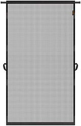 MAGZO Hanging Screen Door, Fits Door Size 36" x 80" (Curtain Size 38'' x 81''), Upgraded Fiberglass Mesh Net with Tension Rod&Hook&Loop (One Piece Can be Installed in 2 Ways), Weighted Bottom, Grey