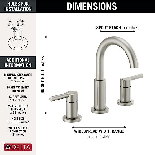 Delta 35749LF-SS Nicoli Bathroom Faucet, Stainless