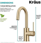KRAUS Oletto Single Handle Kitchen Bar Faucet with QuickDock Top Mount Installation Assembly in Spot Free Antique Champagne Bronze, KPF-2600SFACB