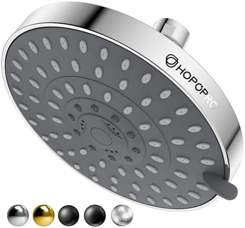 HOPOPRO 5-Mode High Pressure Shower Head - The Washington Post, NBC News, Today TV Show Recommended - High Flow Fixed Showerheads (6 Inch Chrome)