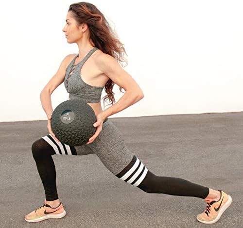 ProsourceFit Slam Medicine Balls 5, 10, 15, 20, 25, 30, 50lbs Smooth and Tread Textured Grip Dead Weight Balls for Strength and Conditioning Exercises, Cardio and Core Workouts