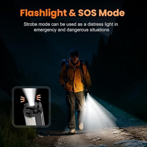 CAVN Rechargeable 10000mAh Camping Lights with Stand 6.5 ft Max Height, Portable Cordless LED Work Light 2200 Lumens 6500/4500/3500K Dimmable Camping Essentials Gear with Detachable Tripod, Black