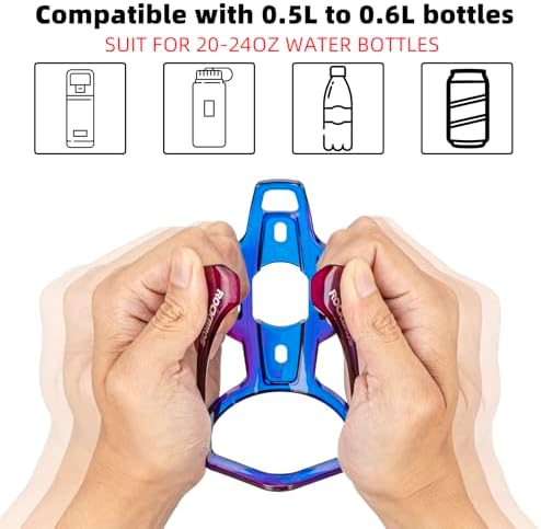 ROCKBROS Bike Water Bottle Holder Ultra-Light Bicycle Bottle Cages with Screws Tool, Universal Bike Cup Holder for Road MTB Mountain Bikes Cycling Accessories（2 Pack）