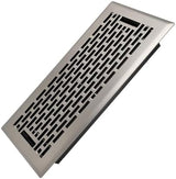 4x10 Inches Heavy Duty Walkable Floor Register - Easy Adjust Air Supply Lever Decorative Floor Vent Covers - Boston Design Vent Covers for Home - Satin Nickel