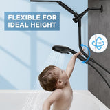 Dual Handheld Shower Head Combo, 2-in-1 Rain Shower Heads System 8 Inch Rainfall Shower Head and 10 Modes High Pressure Hand Held Showerhead with Built-in Power Wash