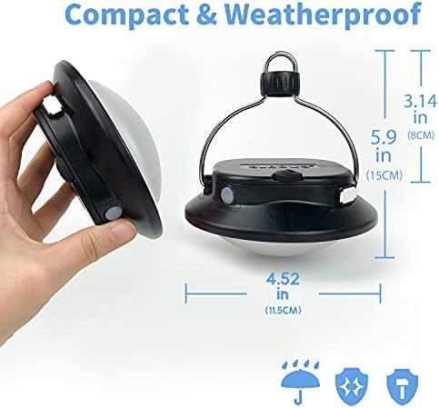 SUBOOS Gen 2 Pro 3000LM UFO Camping Lantern Rechargeable, Portable Tent Light, 200h Runtime, Waterproof for Camping, Canopy, Vendor, Emergency, Outage