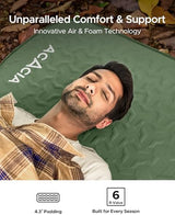 ACACIA 4.3" Thick Self Inflating Sleeping Pad with Foam | Innovative Y-Shaped Telescopic Structure | Ultraportable Camping Mattress | Outdoor Compact Air Mat for Tent Car |