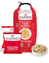 READYWISE - Ready Grab Bag, 60 Servings, Emergency Food Supply, MRE, Freeze Dried Survival Food, Meal Essentials for Camping, Hiking, & Emergencies, Individually Packaged, up to 25 year shelf life