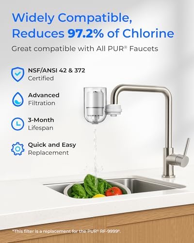 Waterdrop RF3375 NSF Certified Water Filter, Replacement for Pur® PUR® PLUS RF3375 (RF33752V2) Faucet Water Filter (Pack of 3),Model No.: WD-C08B