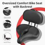 Oversized Bike Seat for Peloton Bike & Bike+, Comfort Seat Cushion Compatible with Peloton, Road or Exercise Bikes, Bicycle Wide Saddle Replacement for Men & Women, Accessories for Peloton
