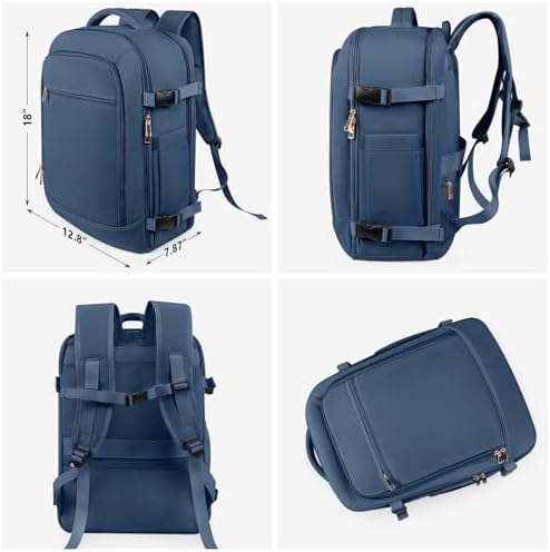 Travel Backpack, Carry-on Backpack for Men Women, Travel Backpack Carry on Flight Approved, 40L Personal Item Backpack Personal Item Backpack Bag, Travel Essentials, Dark Blue