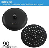 NearMoon Rain Shower Head, Ultra-Thin Design-Pressure Boosting, Awesome Some Experience, High Flow Stainless Steel Rainfall Head (8 Inch,Matte Black)
