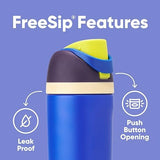 Kids FreeSip Insulated Stainless Steel Water Bottle with Straw for Sports, Travel, and School, BPA-Free Sports Water Bottle, 16 oz, Celestial Sphere