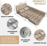 Car Air Mattress Back Seat Inflatable Bed - Inflatable Thickened and Double SUV Mattress with Air Pump Portable Foldable Car Air Bed for Home Car Travel Camping