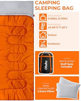 Ohuhu Double Sleeping Bag for Adults with 2 Pillows, Queen Size Two Person Sleeping Bag for Camping Hiking Backpacking 2 Person Sleeping Bags for Cold Weather & Warm