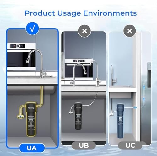 Waterdrop 10UA Under Sink Water Filter System, Reduces PFAS, PFOA/PFOS, Lead, Chlorine, Bad Taste & Odor, Under Counter Water Filter Direct Connect to Kitchen Faucet, NSF/ANSI 42 Certified, 8K Gallons