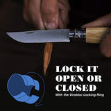 OPINEL No.06-No.09 Premium Woods, Stainless Steel Folding Pocket Knife, Made in France (No.08/Walnut)