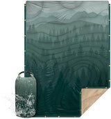 Outdoor Camping Blanket with Sherpa Lining, Extra Warm Thick Camp Blankets and Puffy Ultralight Soft Poncho DWR Camping Quilt for Cold Weather, Adventure, Sleeping, Backpacking 78"x 56"