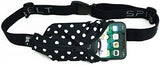 SPIbelt Original Pocket Running Belt for Women Men, Phone Holder for Running, Running Fanny Pack, Holder for Phone, Running Waist Pack, Expandable, Adjustable. Black White Polka Dot/Black Zipper