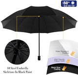 UPF 50+ Beach Umbrella with Adjustable Universal Clamp