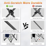 Romswi Oversized Camping Chairs,Heavy Duty Support 500 LBS,Padded Back & Arm Sport Chairs, Cup Holder Cooler Bag, Collapsible Folding Chairs for Outdoor, Fishing & Garden