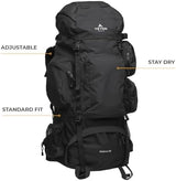 TETON 85L Explorer Internal Frame Backpack for Hiking, Camping, Backpacking, Rain Cover Included, Black