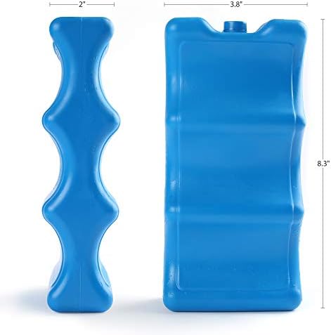 Ice Pack for Coolers, Breastmilk Bottle Storage, Lunch Box, Insulated Contoured Freezer Pack, Long Lasting Reusable Cool Pack for Beer Soda, Camping Beach Picnic