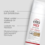 EltaMD UV Daily Tinted SPF 40 Face Sunscreen Moisturizer with Zinc Oxide, Tinted Daily Face Moisturizer with SPF, Sunscreen for Dry Skin,1.7 oz Pump (Pack of 2)