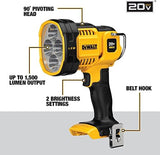 DEWALT 20V MAX LED Work Light, Handheld Spotlight with 508 Yard Distance, Pivoting Head, 1500 Lumens, Cordless, Battery Not Included (DCL043)