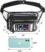 Clear Bag Stadium Approved Large Clear Fanny Pack for Women for Work,Multi-purpose Waist Bag for Travel & Sporting Event