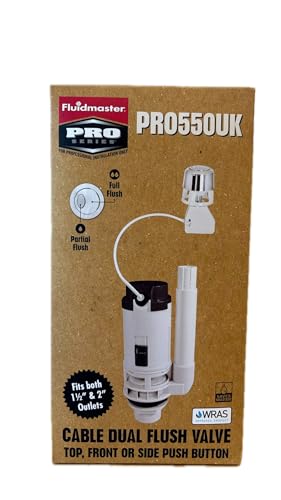Fluidmaster PRO550UK Top/Side/Front Mounted Dual Flush Valve - White